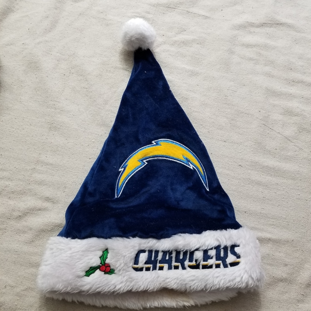 LA Chargers Santa hat OS